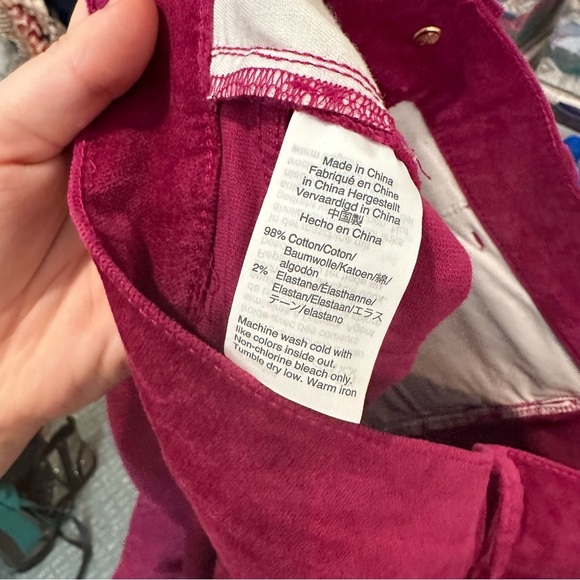 J. Crew Mercantile Magenta Pink Velvet Slim Leg Pants Size 27 - Picture 6 of 6